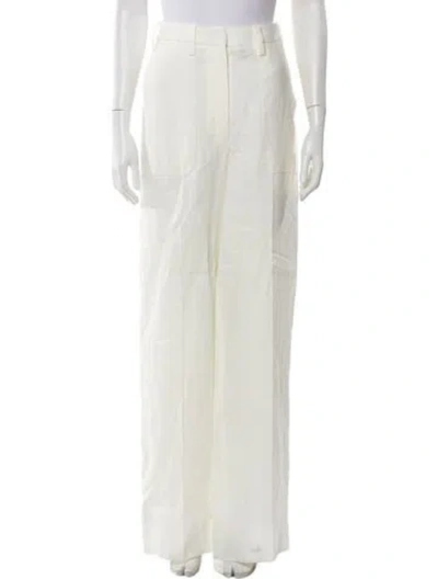 Pre-owned Hermes Linen Wide Leg Pants In Neutral