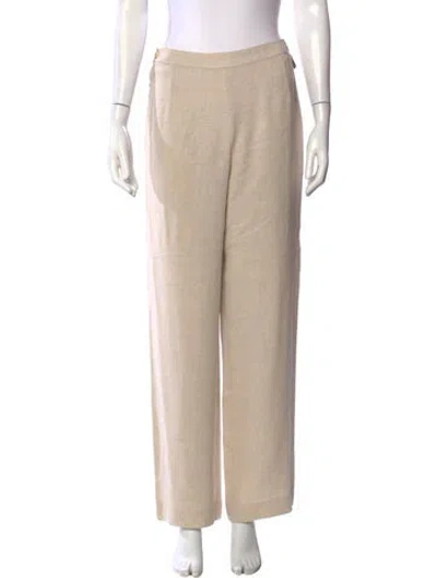 Pre-owned Hermes Linen Wide Leg Pants In Neutral