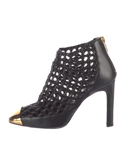 Pre-owned Hermes Liza Cap-toe Leather Boots In Black