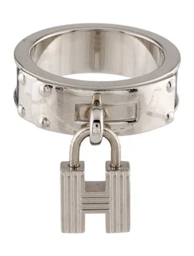 Pre-owned Hermes Lizard Kelly Cadena Scarf Ring In Multi