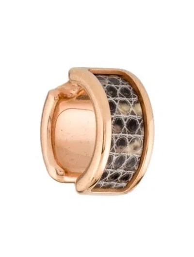 Pre-owned Hermes Lizard Olympe Ear Cuff In Multi