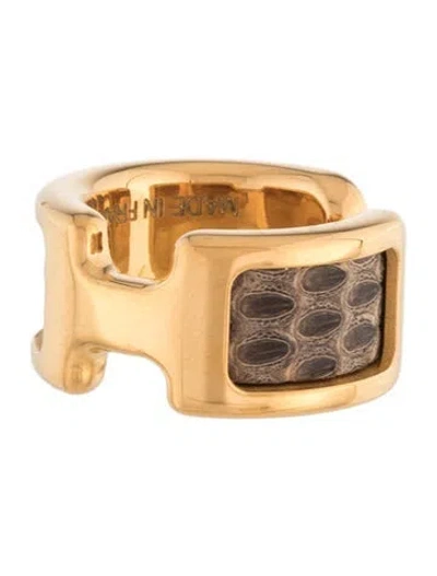 Pre-owned Hermes Lizard Olympe Ear Cuff, Small Model In Multicolor
