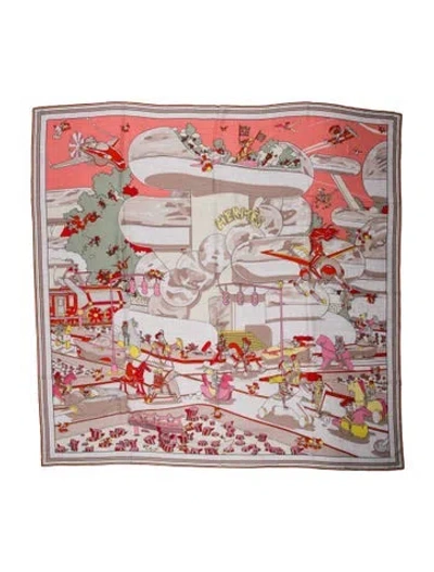 Pre-owned Hermes Locomotion Cashmere Shawl W/ Tags In Multi