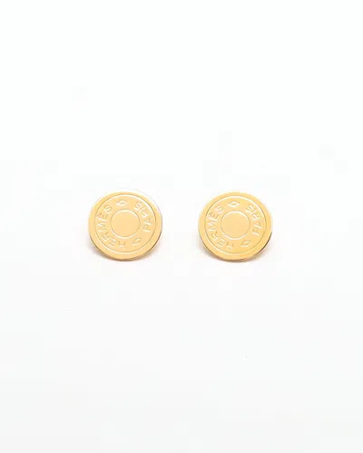 Pre-owned Hermes Hermès Logo Clip-on Earrings