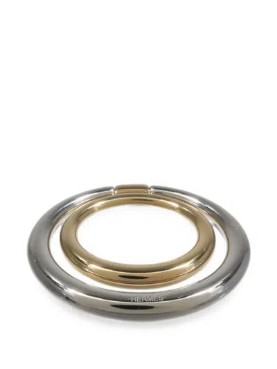 Pre-owned Hermes Logo-engraved Ring In Silver