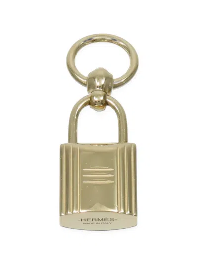 Pre-owned Hermes Logo-engraved Scarf Ring In Gold