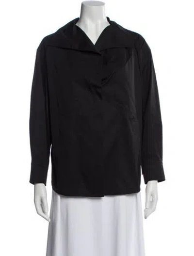 Pre-owned Hermes Long Sleeve Blouse W/ Tags In Black