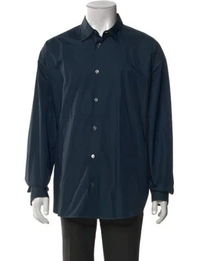 Pre-owned Hermes Long Sleeve Denim Shirt In Blue