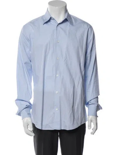 Pre-owned Hermes Long Sleeve Dress Shirt In Blue