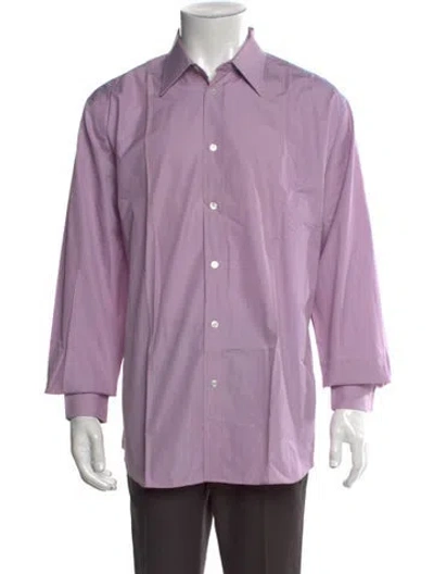 Pre-owned Hermes Long Sleeve Dress Shirt In Purple