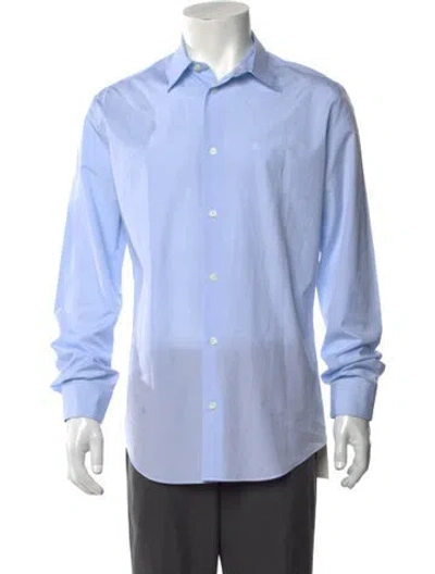 Pre-owned Hermes Long Sleeve Dress Shirt W/ Tags In Blue