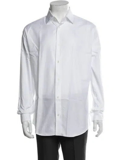 Pre-owned Hermes Long Sleeve Dress Shirt In White