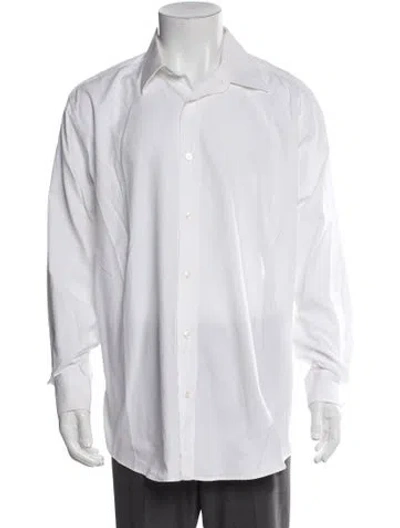 Pre-owned Hermes Long Sleeve Dress Shirt In White