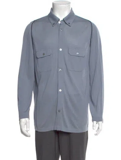 Pre-owned Hermes Long Sleeve Shirt In Blue