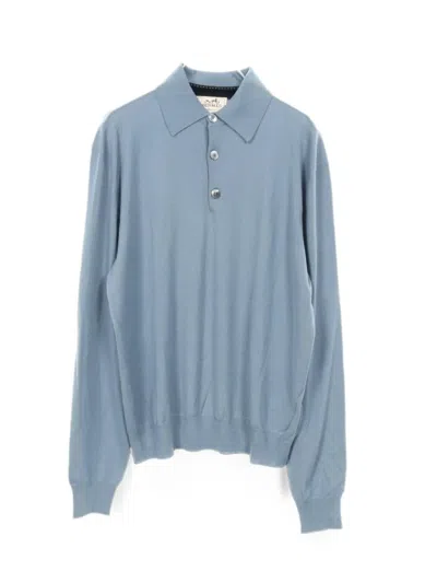 Pre-owned Hermes Long-sleeve Polo Shirt In Blue