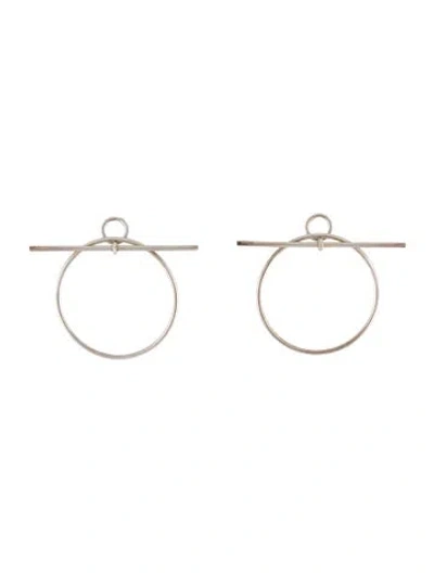 Pre-owned Hermes Loop Earrings, Medium Model In Multi