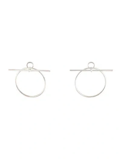 Pre-owned Hermes Loop Earrings, Medium Model In Multicolor