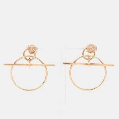 Pre-owned Hermes Hermès Loop Earrings (small) In Multicolor