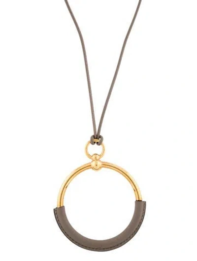 Pre-owned Hermes Loop Pendant Necklace, 15.25" In Multi