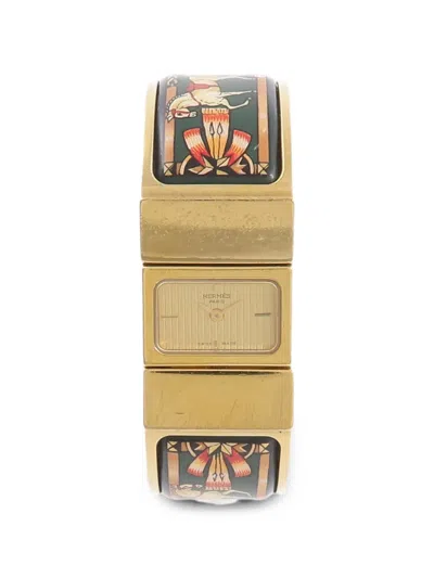 Pre-owned Hermes Loquet 19mm Watch In Gold