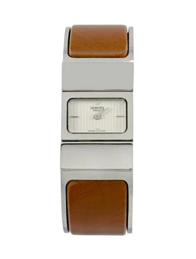 Pre-owned Hermes Loquet Bangle Watch, 19mm In Multi