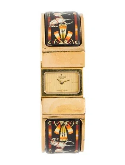 Pre-owned Hermes Loquet Bangle Watch, 19mm In Multi