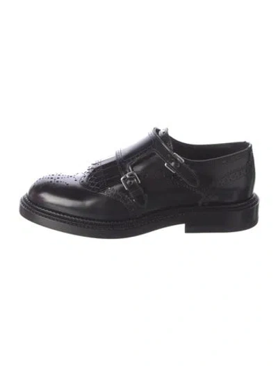 Pre-owned Hermes Lord Leather Oxfords In Black