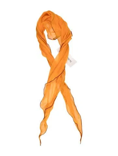 Pre-owned Hermes Losange Silk Scarf In Yellow