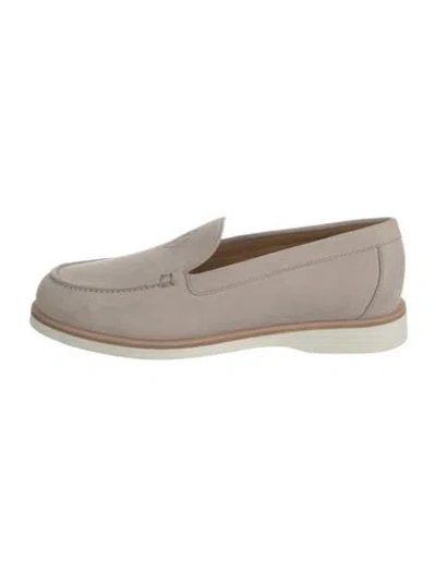 Pre-owned Hermes Low Suede Loafers In Neutrals