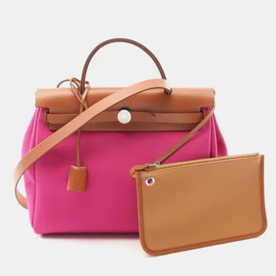 Pre-owned Hermes Magnolia Dune Airbag Zip Pm Brown Pink Bag