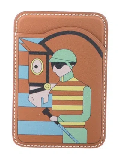 Pre-owned Hermes Magsafe Card Holder In Brown