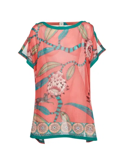 Pre-owned Hermes Maharani's Garden Printed Mini Kaftan In Pink