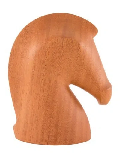 Pre-owned Hermes Mahogany Samarcande Paperweight In Brown