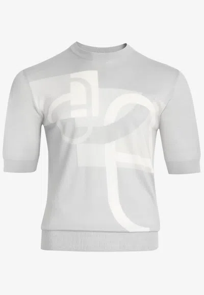 Hermes Maillon En Calque Short-sleeved Crewneck Sweater In Multi
