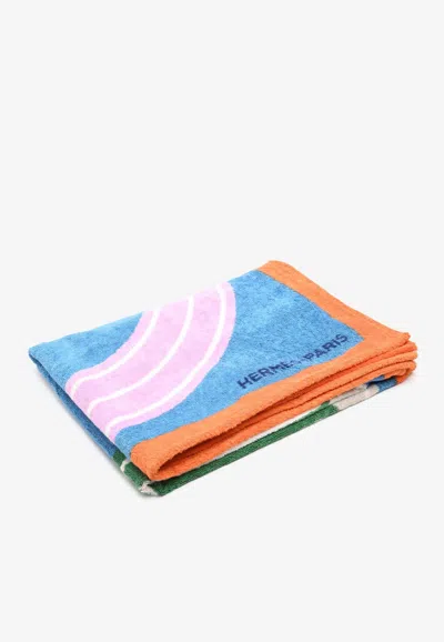 Pre-owned Hermes Maillon Marin Beach Towel In Multicolor