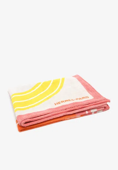 Pre-owned Hermes Maillon Marin Beach Towel In Multicolor
