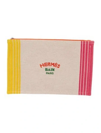 Pre-owned Hermes Maillon Marin Pouch In Neutral