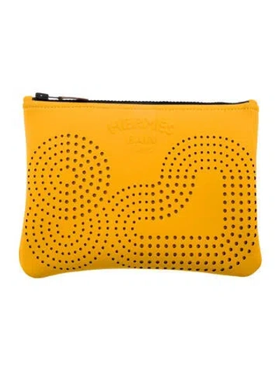 Pre-owned Hermes Mall Neobain 'zen Au Soleil' Pouch In Yellow