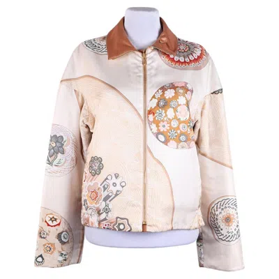 Pre-owned Hermes Hermès Margiela Era Reversible Silk Jacket In Sand