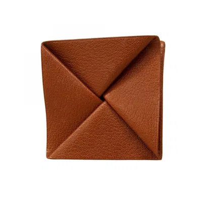 Pre-owned Hermes Marron Chevre Myzore Leather Coin Purse/coin Case () In Brown