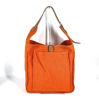 Pre-owned Hermes Marwari Orange Canvas Shoulder Bag ()