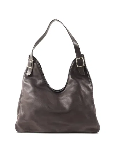 Pre-owned Hermes Massai Leather Shoulder Bag In Brown
