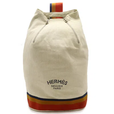 Hermes Matelo Canvas Shoulder Bag () In Beige