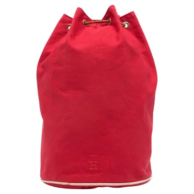 Pre-owned Hermes Matelot Marin Red Cotton Backpack