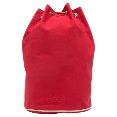 Pre-owned Hermes Matelot-marin Red Cotton Backpack Bag