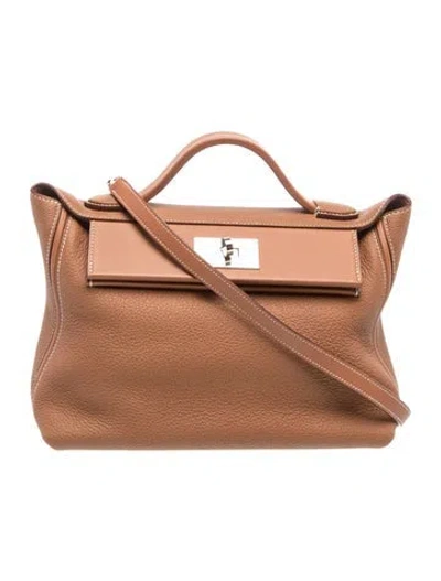 Pre-owned Hermes Maurice & Swift 24/24 29 In Brown