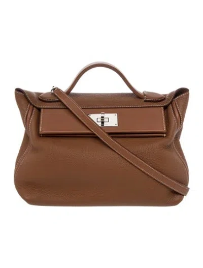 Pre-owned Hermes Maurice & Swift 24/24 29 In Brown