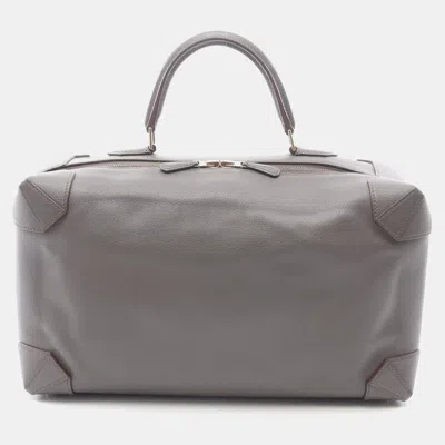 Pre-owned Hermes Maxi Box 37 Evercolor Brown Etain Leather Hand Bag