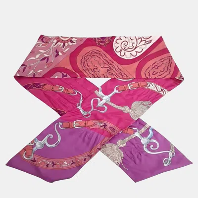 Pre-owned Hermes Maxi Twilly Multicolor Silk Scarf