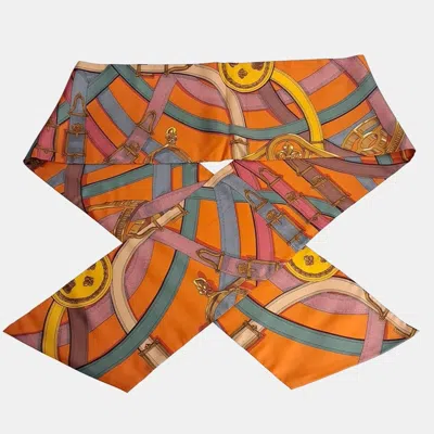 Pre-owned Hermes Hermès Maxi Twilly Scarf In Multicolor